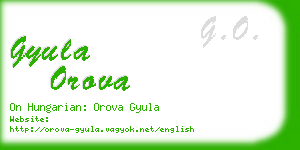 gyula orova business card